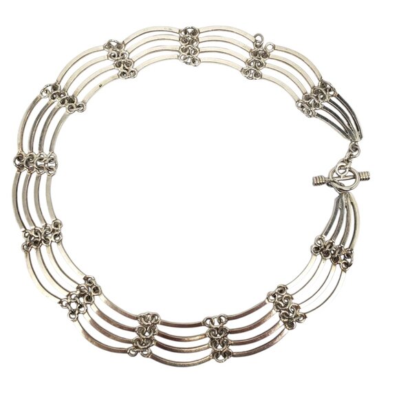 Mexico 925 Sterling Silver Collar Link Necklace 16